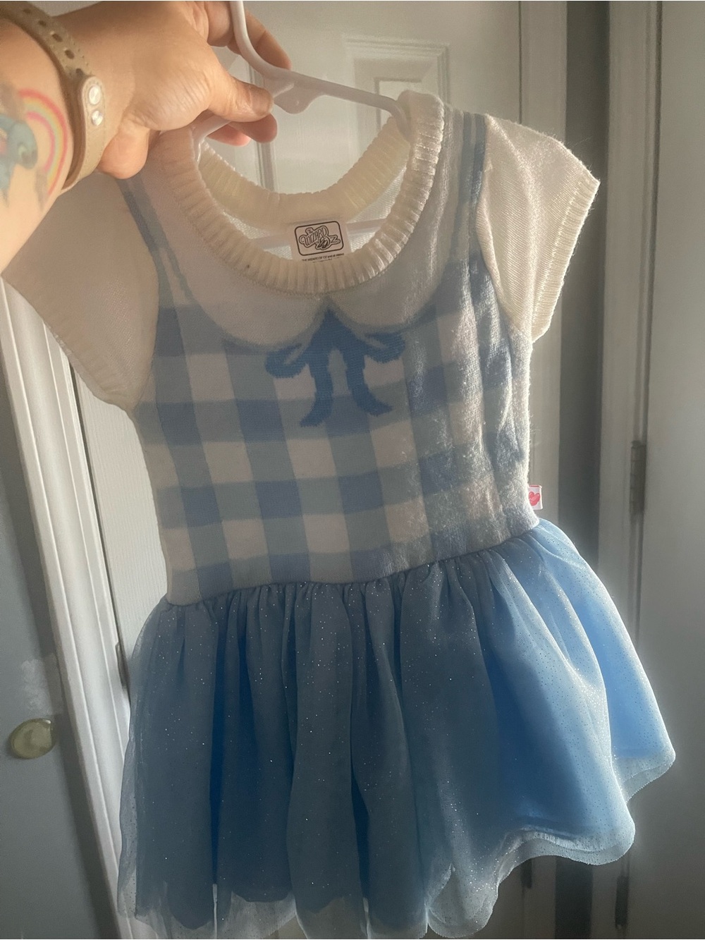 Blue Gingham Tulle Dress with Peter Pan Collar and NWT 2t Bluey Pjs